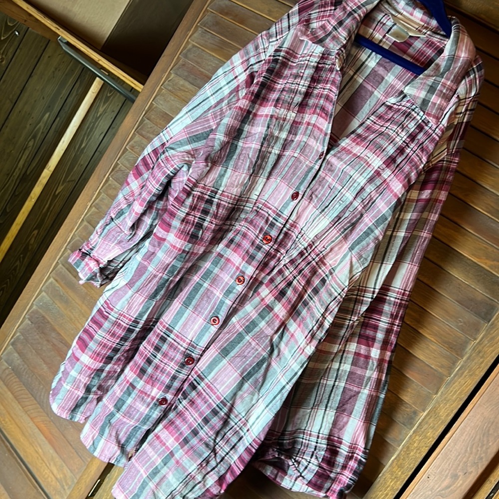 CJ Banks 2X Plaid Tunic